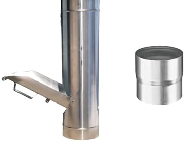 Sanitärshop Baustoffe & Sanitär Regenrohrklappe 80mm Titanzink Wasserklappe - inkl. Steckmuffe zum mühelosen Einbau