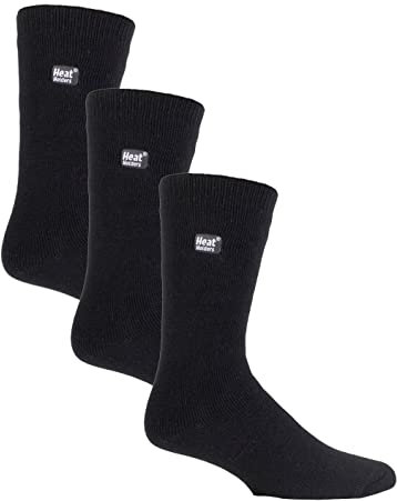 HEAT HOLDERS Lite - 3 Pair Multipack Mens Insulated Thermal Socks for Winter | Thin & Warm Socks for Dress Socks (6-11, Black)
