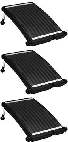 vidaXL 3X Solar Heizung für Pool Gebogen Solarheizung Schwimmbadheizung Wärme Sonnenkollektor Poolheizung Solarmodul 72,5x46cm Schwarz