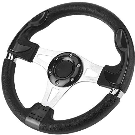 Volante da Corsa, Volante Sportivo per Auto da 320 Mm/12,5 Pollici con Pulsante Clacson Parti Modificate Automatiche Universali(Nero)