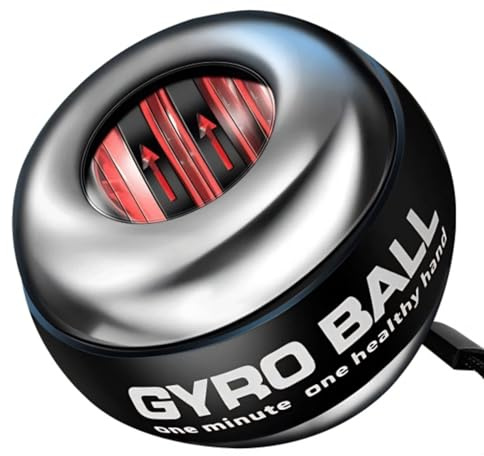 Ezweiji Gyroball, Handgelenktrainer-Ball, Gyroskopischer Unterarm-Trainer, Gyro-Ball zur Stärkung von Armen, Fingern, Handgelenkknochen und Muskeln, für Büro, Fitnessstudio, Zuhause und Reisen