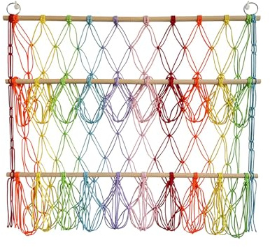 Creperture Stofftier Aufbewahrung Netz Hängematte Wandbehang Plüschtiere Netz Spielzeug Organizer Montage Höhenverstellbar für Kinderzimmer, Spielzimmer, Schlafzimmer, Kinderzimmer,Bunt
