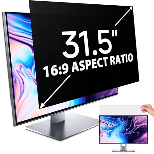 IPROKKO 31.5 Inch Computer Privacy Screen Filter for 16:9 Aspect Ratio, Anti Blue Light Glare Removable Screen Protective Film