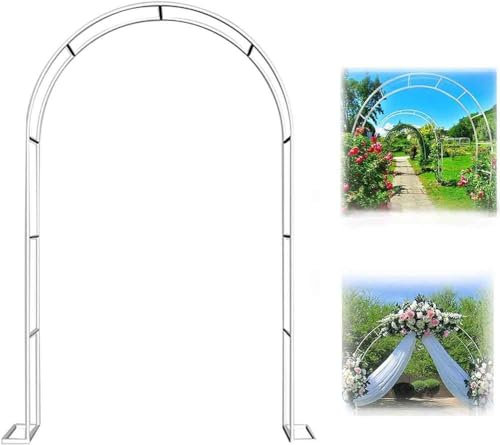 WCQSYY Arco da Giardino in Metallo,Arco per Rose per Piante Rampicanti,Resistente Padiglione da Giardino,Traliccio,Pergolati alle Intemperie E Autoportante,con Base,Facile da Montare,Nero,W1.4M*H2.3M