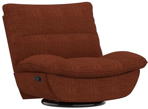 FLEXISPOT Poltrona Relax XC6, Reclinabile Manuale, Poltrona Letto Girevole con Dondolo, Sedia Reclinabile per Soggiorno, Poltrona TV con Schienale Regolabile, (Marrone Arancio)