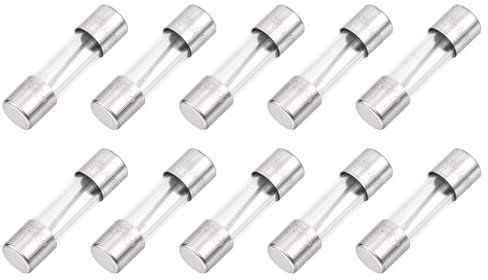 QUARKZMAN 10pz Fusibile in Vetro a Rapida Fusione 20A 125V 5x20mm Fusibili a Tubo in Vetro Fusibili a Rapida Azione per Schede PCB Dispositivi Elettronici Elettrodomestici Stringa di Luci