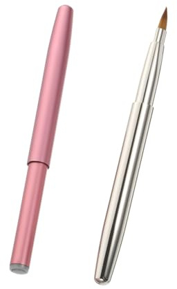 SHERCHPRY 2 Pezzi pennello per il trucco del pennello per le labbra pennello per labbra piatto fronte pennellino makeup make up brush pennello acrilico spazzola flessibile fibra artificiale