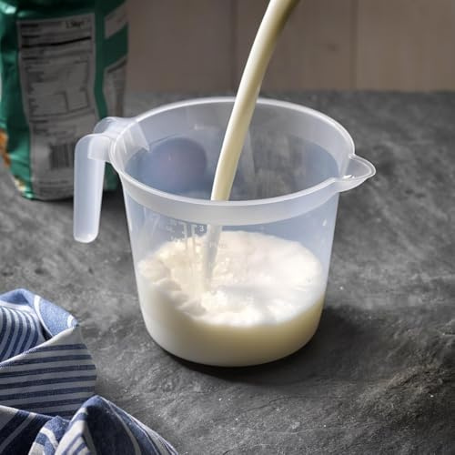 Messbecher aus transparentem Kunststoff mit Griff, Küchenmischbehälter (3 l)