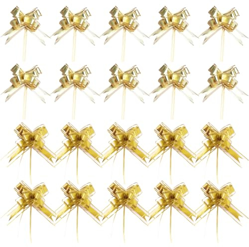 20 unidades de lazo de regalo con cinta de regalo, lazo de regalo, lazo grande y mediano, lazos decorativos para bolsas de azúcar, decoración de boda, Navidad, cumpleaños, envoltorio de regalo