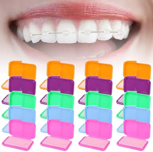 20 Stück Zahnspangenwachs, kieferorthopädisches Wachs mit Fruchtgeschmack für Aligner, Zahnspangenträger, Brackets, unsichtbare Verzierungen, Dekor
