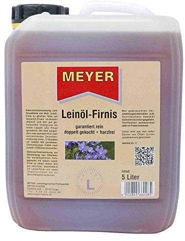 Meyer Chemie Huile de lin, vernis, protection du bois, liant, capacité : 5 l