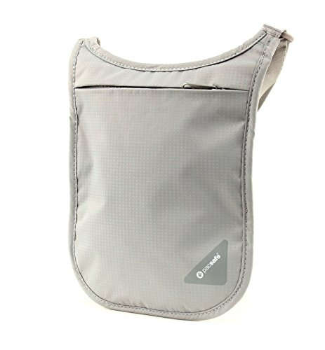 Pacsafe Coversafe V75 stöldskydd RFID-blockerande nackväska, Neutral grå, 18 cm