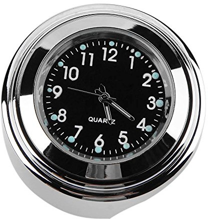 PiniceCore wasserdichte 22/25 mm Motorrad-Lenkerhalterung Zifferblatt Uhr für Harley (schwarz)