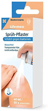 HAC24 2er Set Sprühpflaster Sprühverband Wundpflaster Wasserfest atmungsaktiv Transparent Film Sehr gute Haftung Leicht entfernbar 40 ml (2er Pack) 8E+1 milliliter