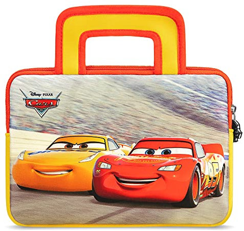 Pebble Gear Disney Pixar Cars Carry Bag - Universal Neoprene Children's Tablet Bag with Cars Design, Suitable for 7 Inch Tablets (Fire 7 Kids Edition) With easy to use, Durable Zip