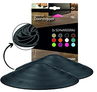 Doornado Starker Gummi Türstopper - Türhalter ohne Bohren - Für alle Arten von Türen und Böden - 118x25mm – Designpreis - Schwarz