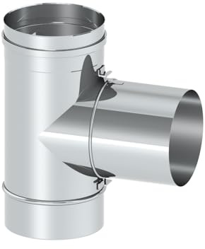 H&M Germany EW FU Edelstahl T-Klix Kamin-Anschluss Stück Ø160mm 0,6mm Materialstärke Schornstein Einwandig Sanierung für gemauerten Schornstein
