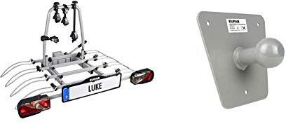 EUFAB 11514 Kupplungsträger Luke für 4 Fahrräder + EUFAB 16412 Universal Wandhalterung für Fahrradträger
