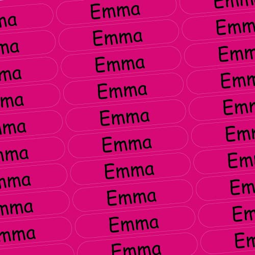 Namensaufkleber - Emma - pink - 150 Stück - 36x7 mm mit dem Namen Ihrer Tochter - Mädchen - für Schule, Kindergarten, Hefte, Bücher - Stifte, Federmappe, Lineale - personalisiert