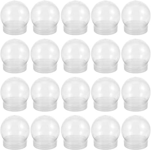 Yardwe 20PCS DIY Snow Globe Water Globe, 6cm Clear Reusable Plastic Empty Snow Globe Kit with Screw Off Cap for DIY Crafts Christmas Home Decoration