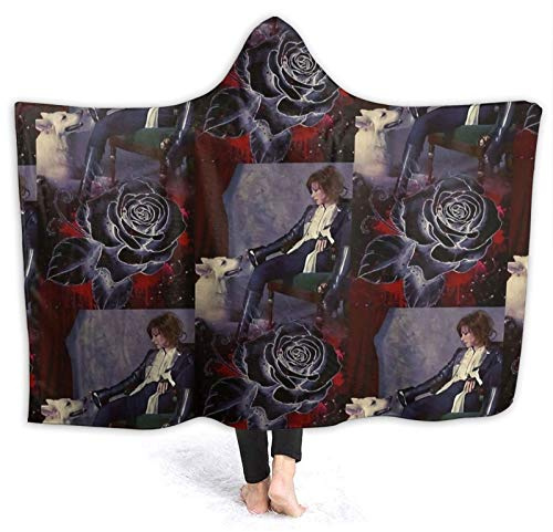 Ireser Mylene Farmer Couverture de jet à capuche ultra douce et légère Couette moelleuse confortable pour canapé-lit Canapé Salon Pique-nique Convient à toutes les saisons 50' x 40