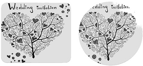 EHOMERY Mauspad Klein Hart Mouse Mat Set Valentinstag-Herzen Gaming Mauspad XXL Anime Mousepad Glatt Für Die Schreibtischdekoration - 2 Pack [20x24 cm and Dia 20 cm]