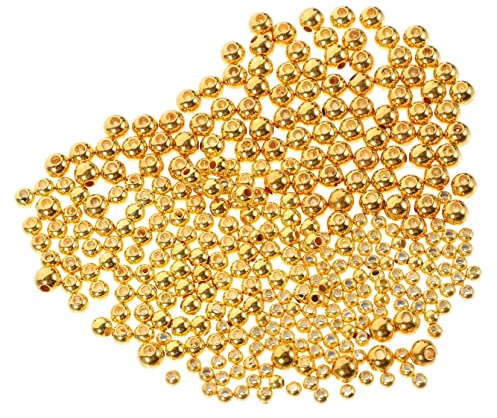 HONMEET 300 Pezzi Perline da Pesca Oro in ABS, Facili da Trasportare Aspetto Liscio, Sfera Tonda per Attrezzature e Accessori da Pesca
