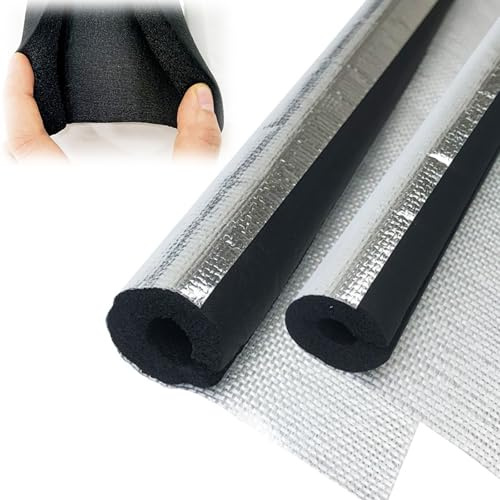 Pipe Insulation Foam Tube, Self Adhesive Pipe Wrap for Winter Outside Pipes ID 20-110 mm Antifreeze Aluminum Foil Heat Insulation Pipe for Winter Irrigation, Sprinkler(48mm x 30mm x 90cm)