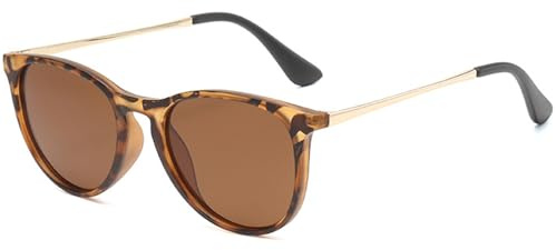 CIKJUK - Occhiali da sole polarizzati per bambini - Protezione UV400 - Montatura rotonda in metallo - Specchiati - Occhiali da sole per ragazze e ragazzi, Enfant