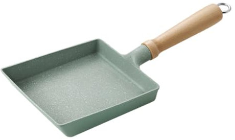 Mikikit Poêle à Omelette Antiadhésive De Forme Carrée Poêle à Frire Pour Œufs Au Plat Crêpes Fond Plat Pour Chauffage Uniforme Poignée Confortable Et Anti-brûlure