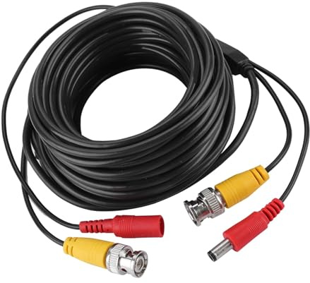 Culnflun Câbles d'alimentation vidéo, câbles de caméra de surveillance d'extension BNC 2,1 mm pour l'installation du système DVR de sécurité CCTV, Système de télévision en circuit (10m)