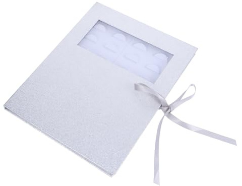 Estuche de Papel para Pestañas Postizas con Capacidad para 16 Pares | Color Plata, Ligero y Fácil de Llevar, Cierre Seguro para Mantener Orden y Limpieza en Salones