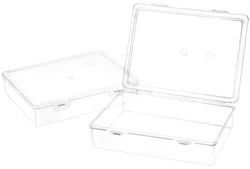 QWORK® Tragbare Aktenbox im A5-Format, durchsichtiger Kunststoff, 2 Stück, ideal für Dokumente, Zeitschriften, Sammelalben, Fotos,22 x 15.5 x 5 cm