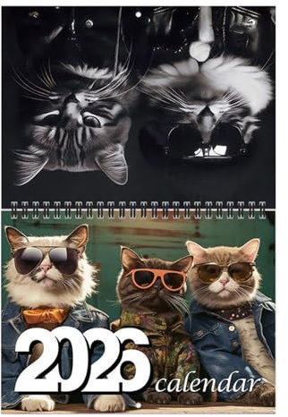 2026 Wall Calendar – Cute Cat Patterns, Twin-Wire Monthly Planner, Functional Schedule Organizer, Wall Hanging Design | For Home Office Study Room Classroom School Decor January To December 2