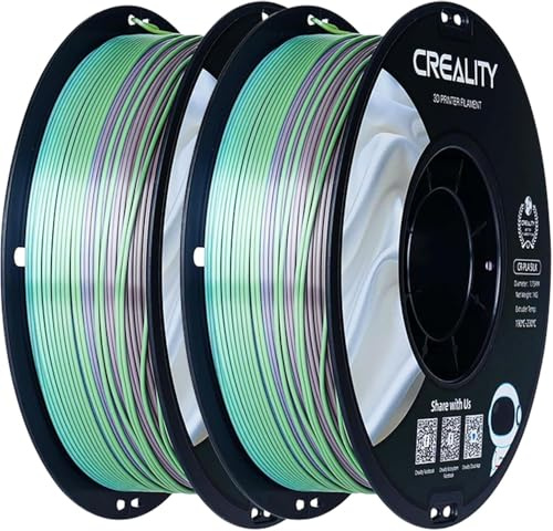 Creality Silk PLA Filament 1,75 mm, 2kg Gradient Multicolor, Seiden-PLA mit glänzendem Silk-Effekt, Hohe Zähigkeit & Glatte Druckoberfläche, Maßgenauigkeit ±0,02 mm
