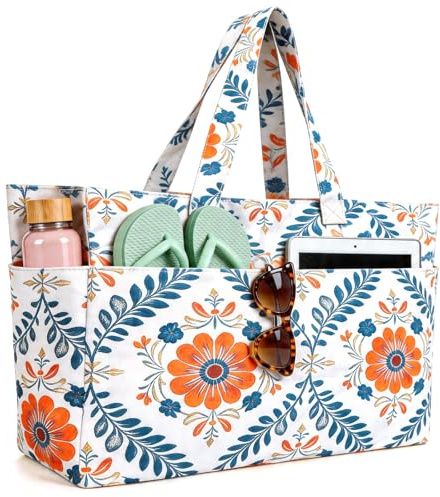 Hap Tim XXL wasserdichte Strandtasche mit Nassfach und Reißverschluss, große Kapazität, sanddichte Schultertasche, Reisetasche, leicht, faltbar, für Damen, Urlaub, Schwimmen, Einkaufen, Fitnessstudio | Hap Tim XXL wasserdichte Strandtasche