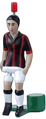 TIPP-KICK Milan Top-Kicker I Original Football Player Figures for Kids and Adults I Suitable for all Table Football Games I Red/Black Jersey