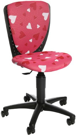 Topstar Barnsnurrstol S'Cool 3 hjärtan svart, 39D x 43 W x 94H cm