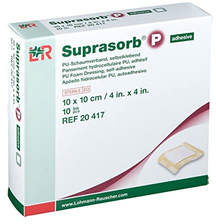 Pansements hydrocellulaires Suprasorb P Lohmann Rauscher boîte de 10-10 cm x 10 cm