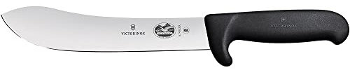 Victorinox Küchenmesser Fibrox Safety Nose Schlacht-und Bankmesser, Swiss Made, Breite Spitze, Rostfrei, schwarz