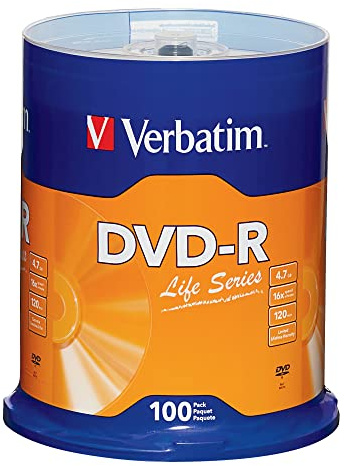 Verbatim Life Series Jeu de 100 broches à disques DVD-R