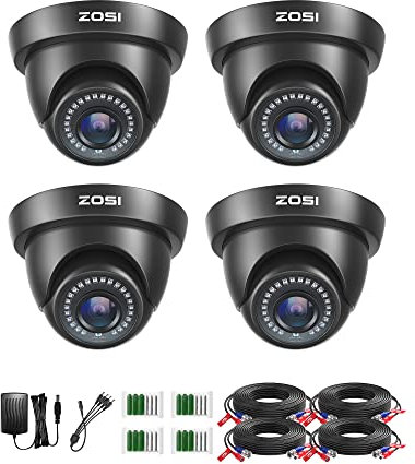 ZOSI 1080P 4pcs TVI Kit telecamere di sorveglianza video 20 m Visione notturna - Compatibile con registratore di tipo HD-TVI