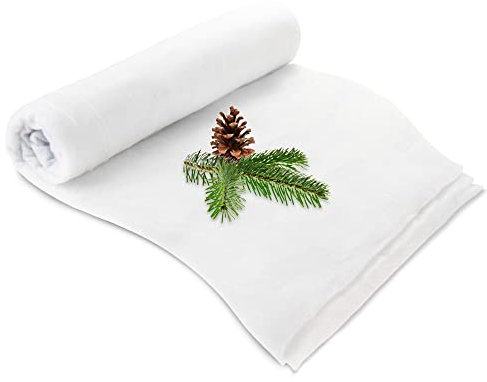 com-four® Schneematte für die Weihnachtsdeko - Kunstschnee zum Dekorieren und Basteln - Schneewatte als Dekoschnee (Matte weiß - 240cm)