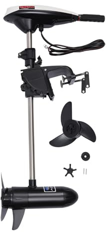 DIFU 45LBS Elektro Aussenbordmotor Elektromotor Außenborder Bootsmotor für Boote Angelboot Schlauchboot 12V, 8KM/H, Nur 50dB Lärm