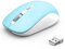 JOYACCESS Wireless Bluetooth Mouse J, Cordless Triple Mode Mouse for Laptop(BT 5.0/3.0+2.4Ghz)，Silent Computer Mini Mice for Mac OS, PC, Macbook, Android, Windows - Blue