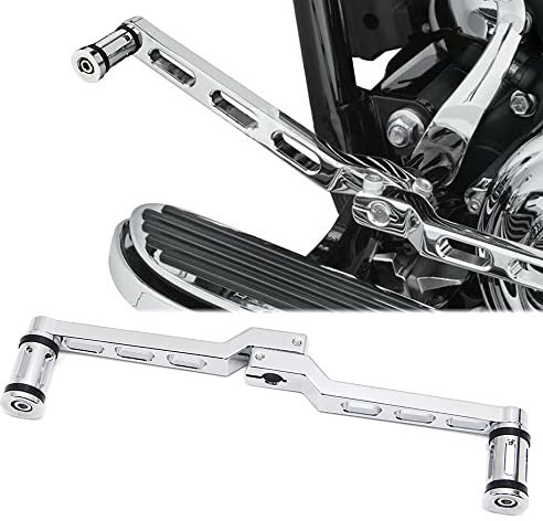 Dreamseek Motorcycle Heel Toe Gear Shift Lever + Shift Peg for Harley FL Softail / Touring Electra Glide Road King Tri Glide Trikes Shifter Levers (Chrome)