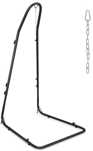SFAREST Adjustable Hammock Stand, Heavy Duty Hanging Chair Base, Portable Metal Frame Swing Holder for Backyard Balcony Living Room Patio