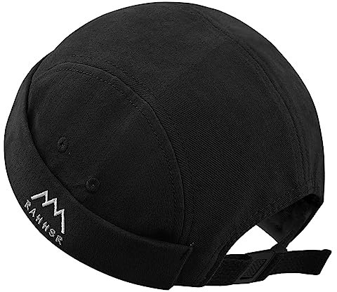 CLAPE Herren 5 Panel Cap Ohne Schirm Baumwolle Dockercap Dockermütze Sommer Rollmütze Verstellbar Seemannsmütze Stickerei Beanie Brimless Hat