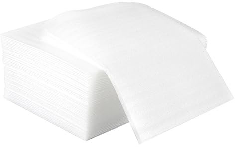 FUNOMOCYA Kissenbeutel, 100 Stück, Kissen zum Verpacken, Schaumstoff-Verpackungsmaterial zur Aufbewahrung, Schaumstoffverpackung, Schaumstoffpolstermaterial für Verpackung, Schaumstoff, stoßfest, Weiß