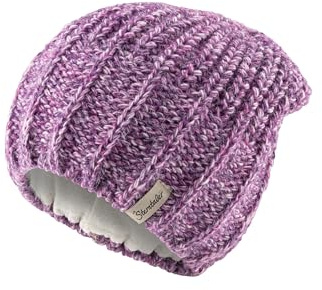 Sterntaler Strickmütze mit Effektgarn - Mädchen Mütze mit tollem Strickmuster - Kinder Mütze, gefüttert mit weichem Baumwollfleece - Warme Beanie - pink, 53